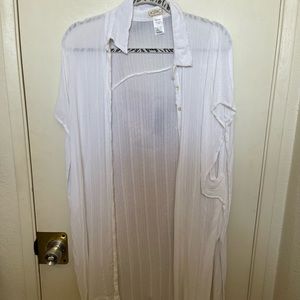 L Space short sleeve bathing suit cover WHITE